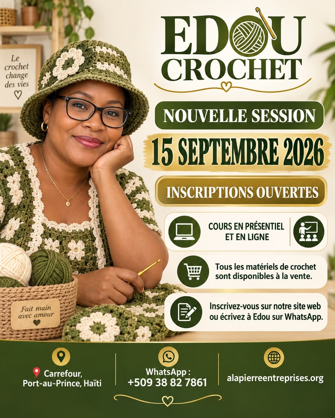 Affiche Edou Crochet — Nouvelle session 15 septembre 2026